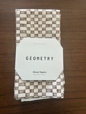 Geometry Autumn Checkered Dinner Napkins
6 Pack NWT Recycled Material